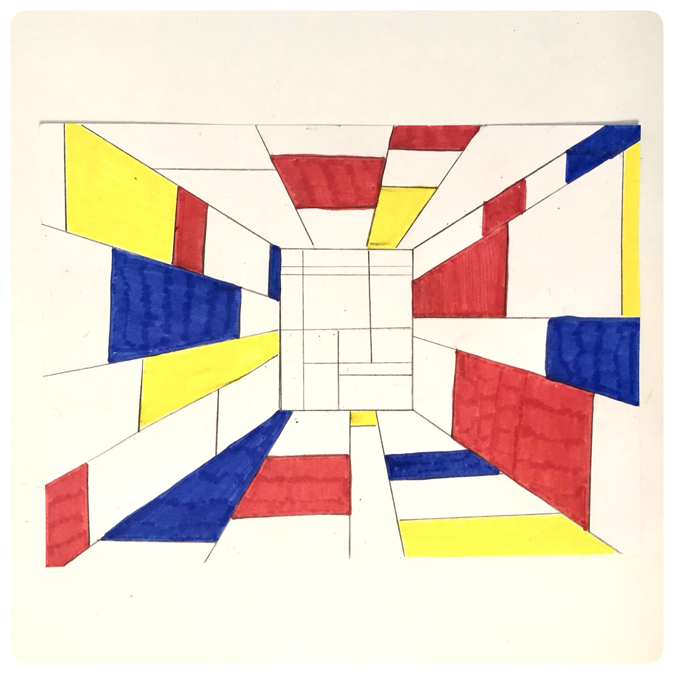 Perspective Drawing: Creating ways to think about abstract art while learning about Piet Mondrian