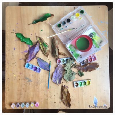 Using materials from the Earth is such a fun and easy way to allow kids to be creative.  Many items can be collected on afternoon walks like these leaves.