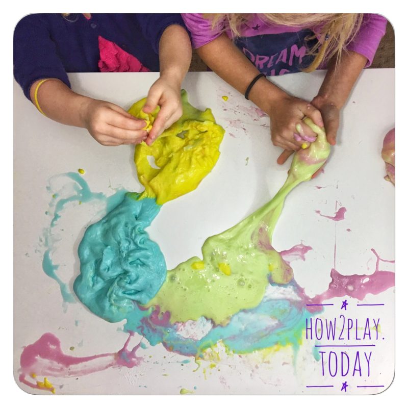 Rainbow slime is great sensory play. follow @how2playtoday for more creative ideas.