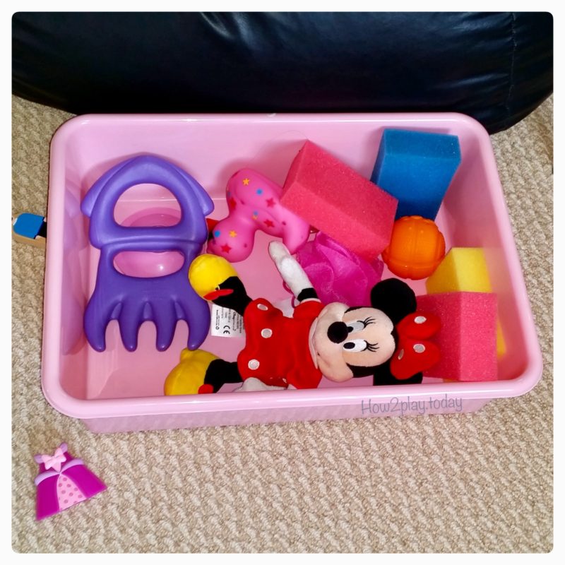 Valentine's Day sensory bin perfect for toddlers and babies