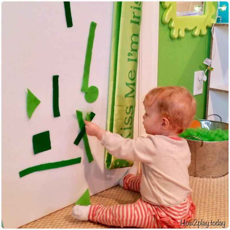 This DIY felt board is perfect for infants to play with all year round or pull out the green shapes to celebrate St. Patrick's Day