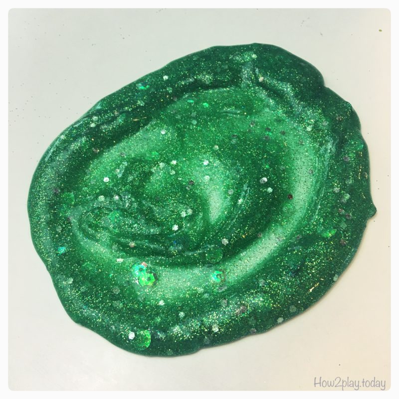 This DIY slime is made from clear glue, liquid starch, food coloring and a whole lot of glitter, which makes it perfect for St. Patrick's Day. You and your little ones will enjoy making and playing with this! Store in container for continuous play all month long.