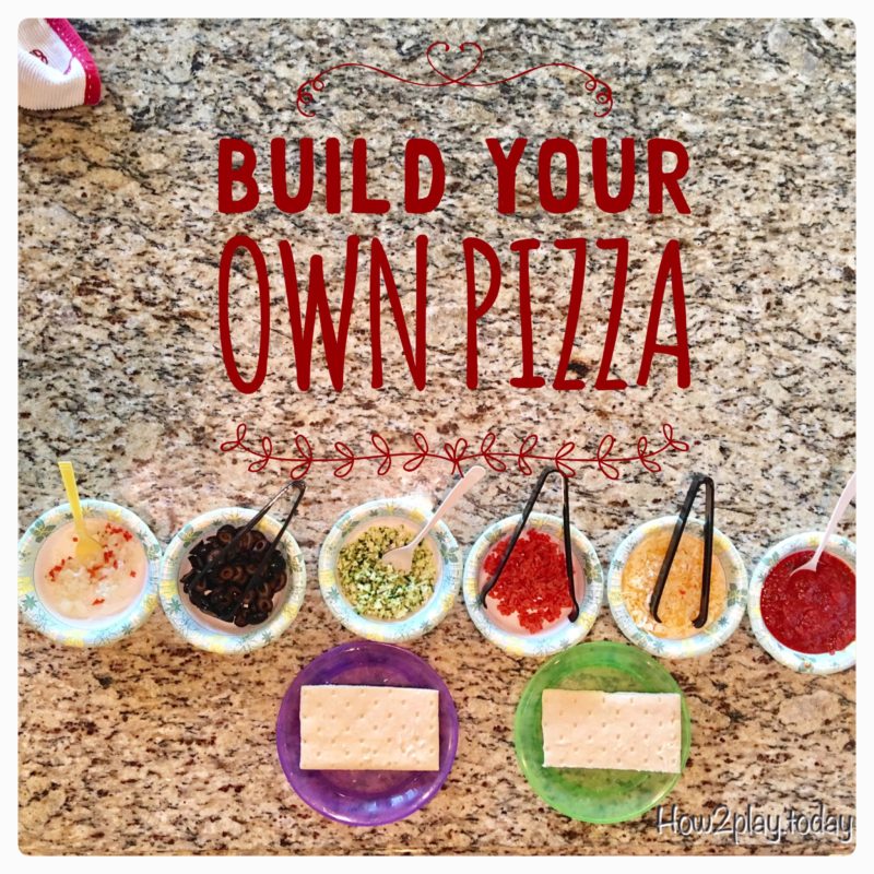 Build Your Own Pizza: we like to do Friday Family Nights so this week we decided to focus on pizza. Getting the kids involved in creating their own dinner, teaches responsibility, patience, and improves listening skills. Plus you can continue the fun and encourage them to do their own dishes.