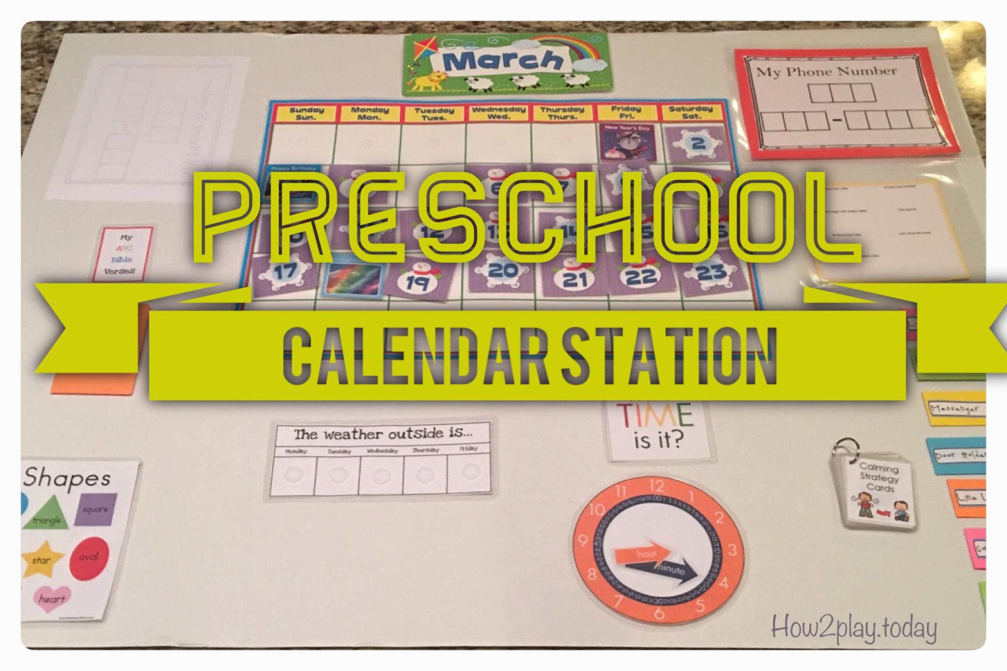 preschool homework calendar ideas