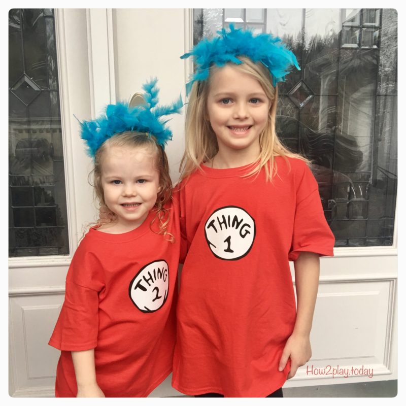 Thing 1 & Thing 2: diy costume. Dr. Seuss Birthday and Read Across America.