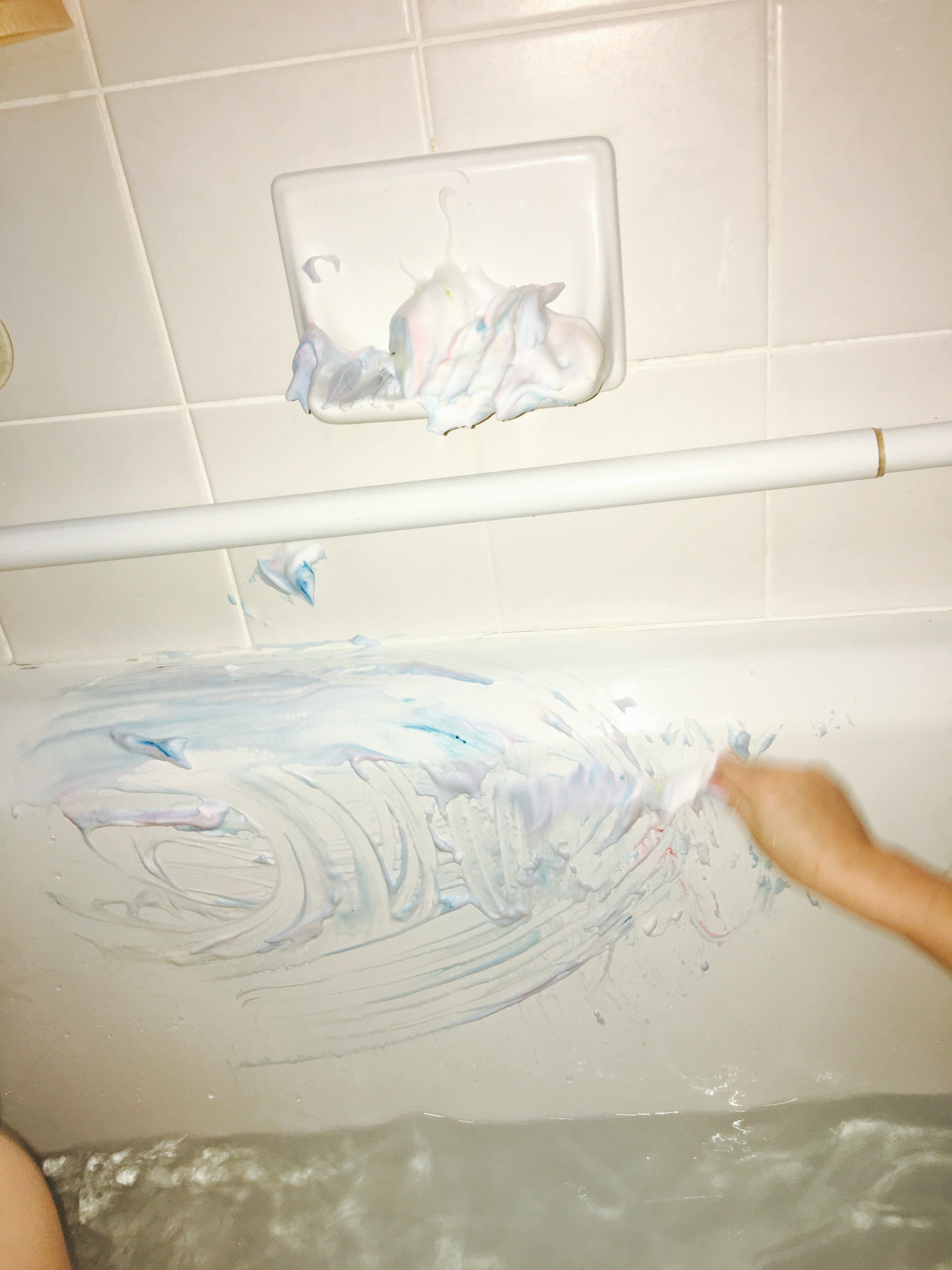 Learning about clouds and rainbows is fun when you use shaving cream. Easy clean-up: let them play in the bathtub then wash!