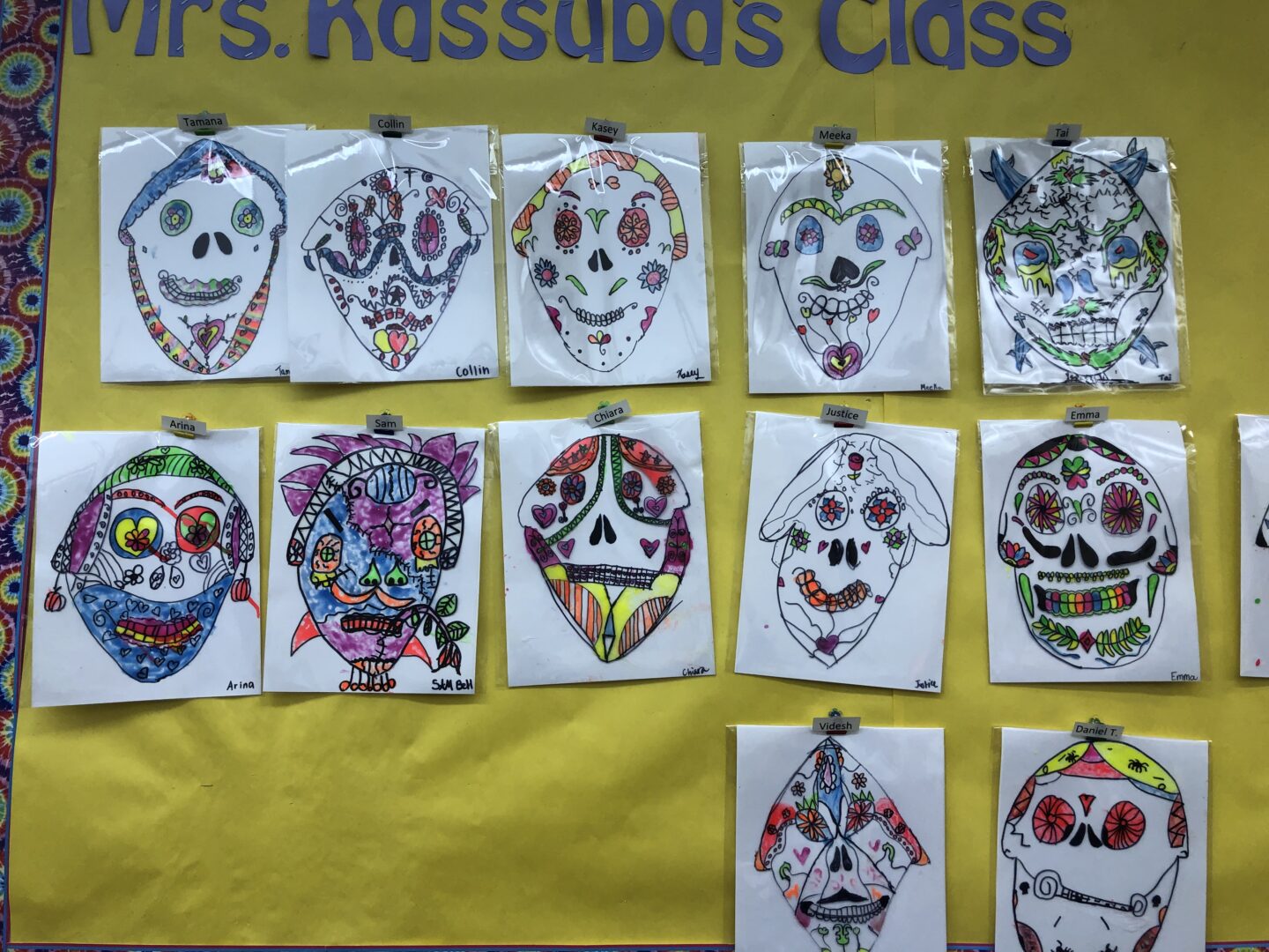 Frida Kahlo inspired Reserve Sugar Skulls created by students from Grade 5. Follow @How2playtoday for more exciting activities.