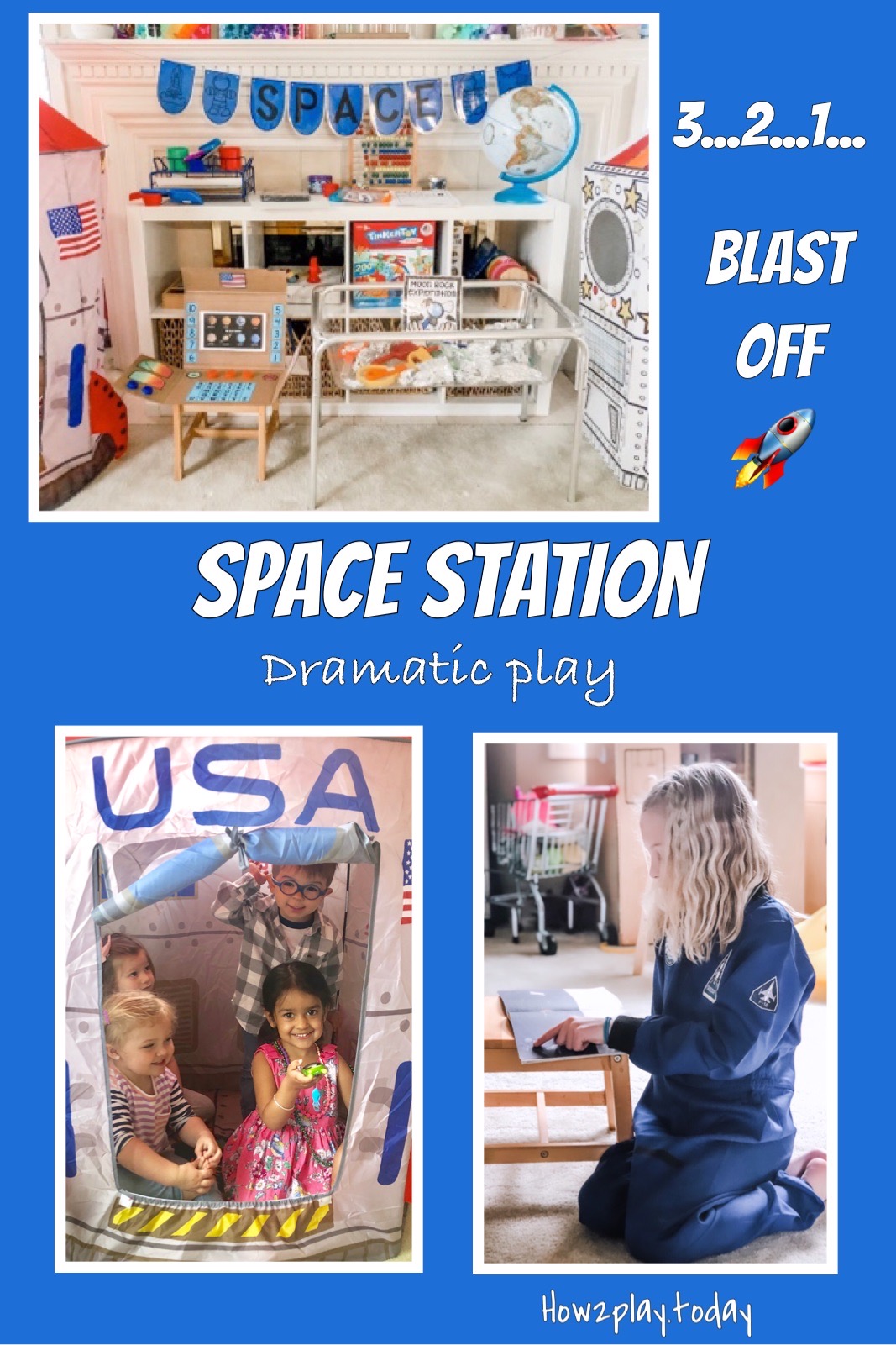 3...2...1... Blast Off. Our Dramatic Play center is complete with our very own Space Station. They will be learning through play as they explore Outer Space, dig for moon rocks, and even try out some Astronaut Ice Cream.