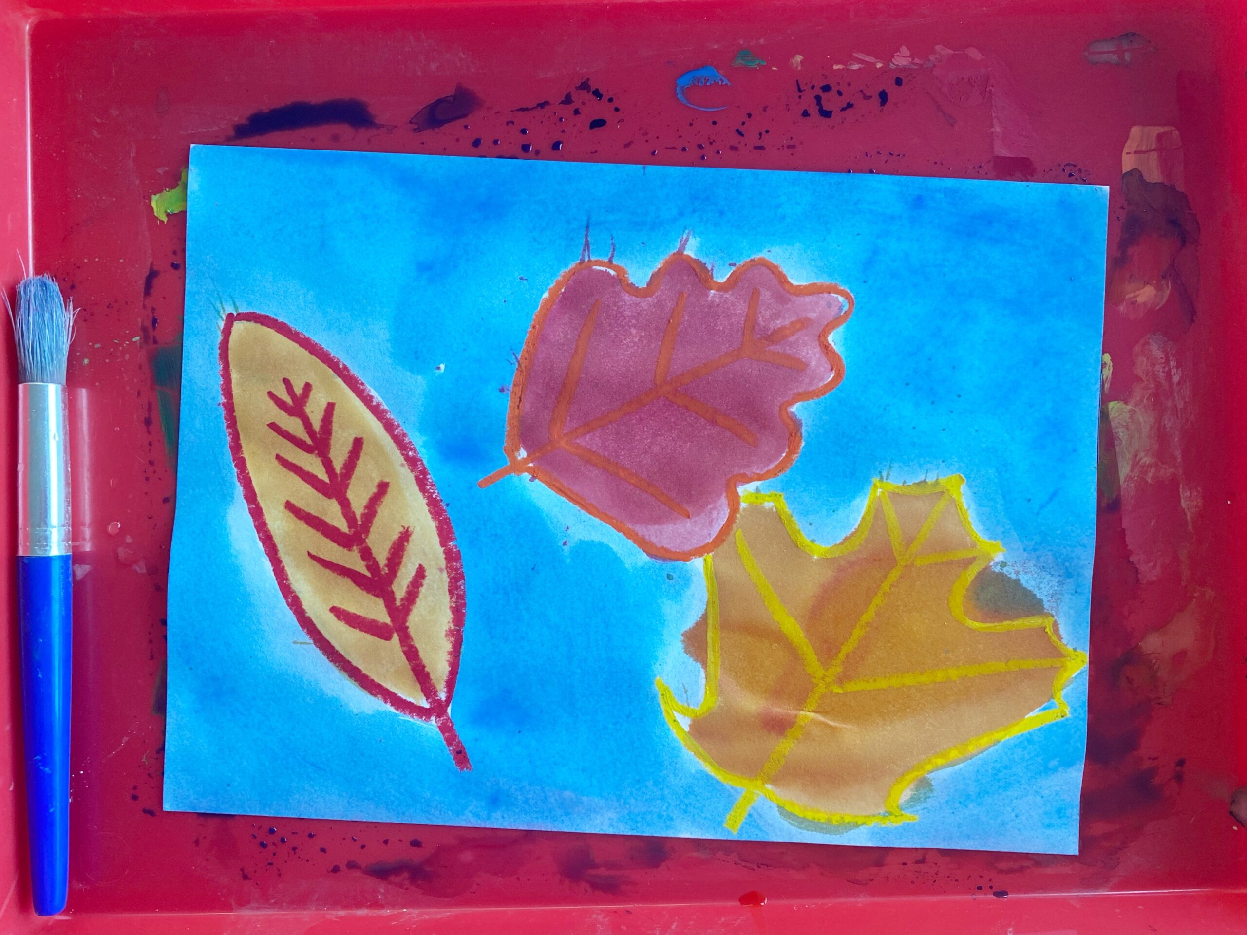 Falling Leaves: Creating ways to explore Autumn while learning about Parts of a Leaf and Warm Colors (Red, Orange, Yellow)